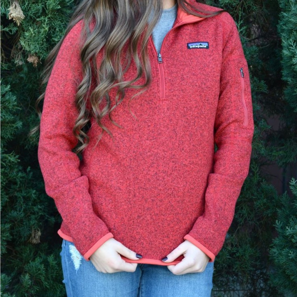 Patagonia Better Sweater 1/4 zip Womens Red size Medium